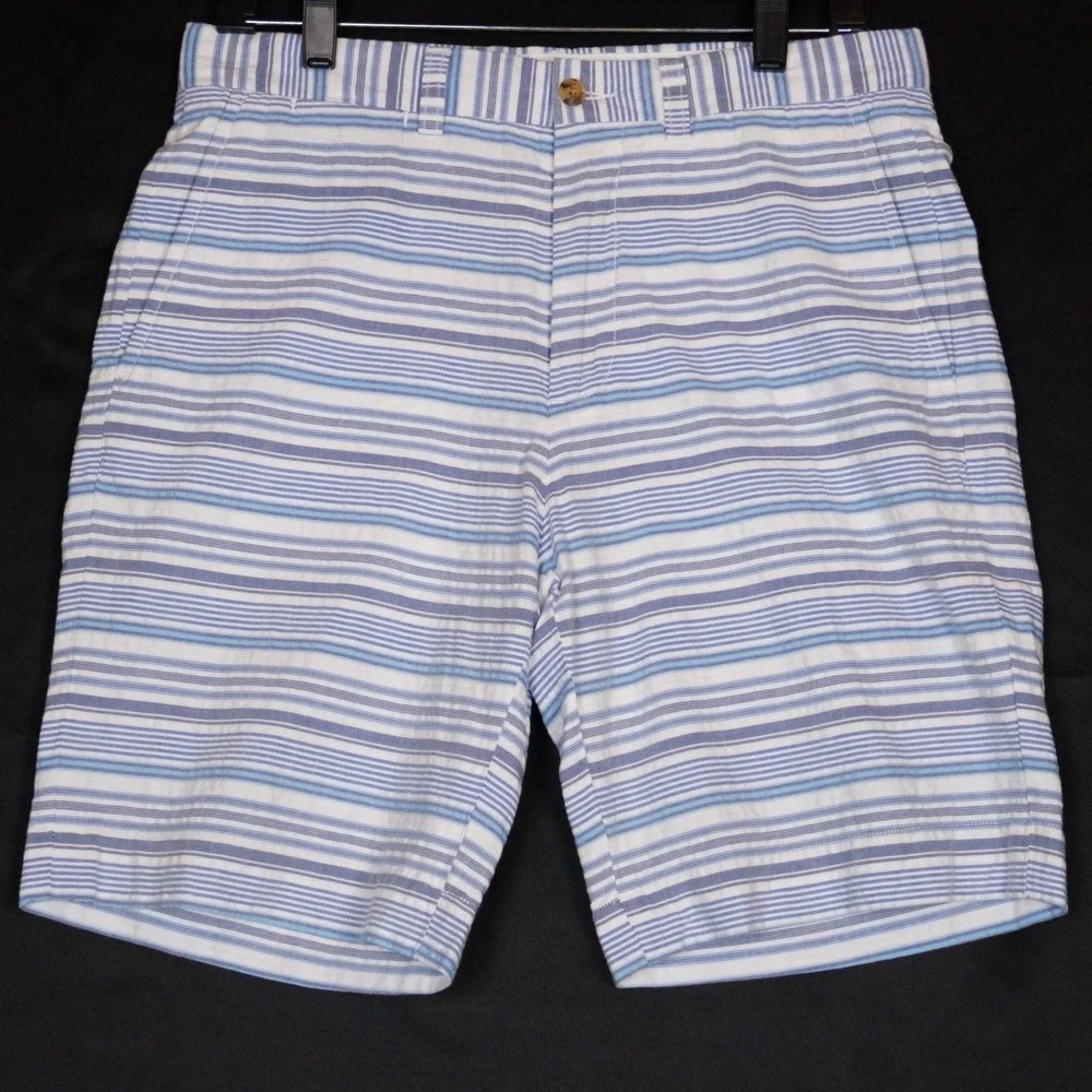 Polo Ralph Lauren Shorts Mens 30‎ Blue Striped Stretch Classic Fit Cotton